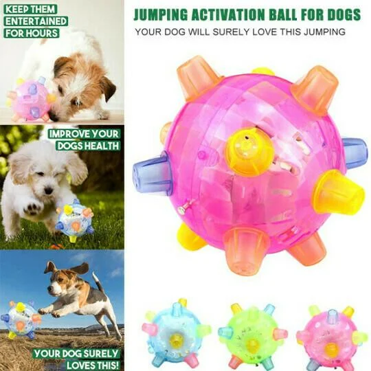 Dog Toy LED Bouncing Interactive Ball Rubber