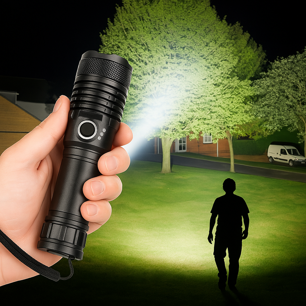 LED Torch Rechargeable Zoom Aluminium Flashlight