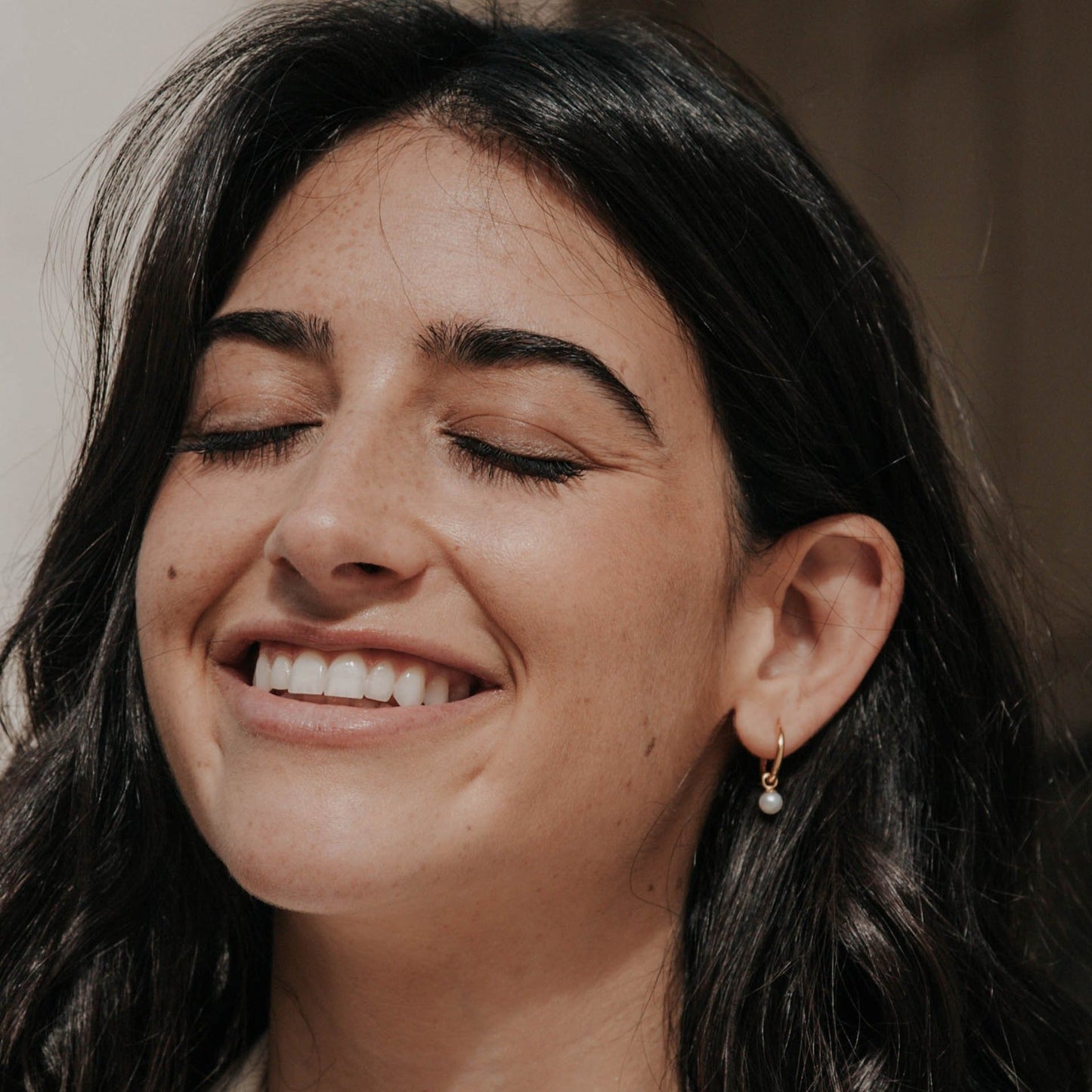 Pearl Huggie Earrings