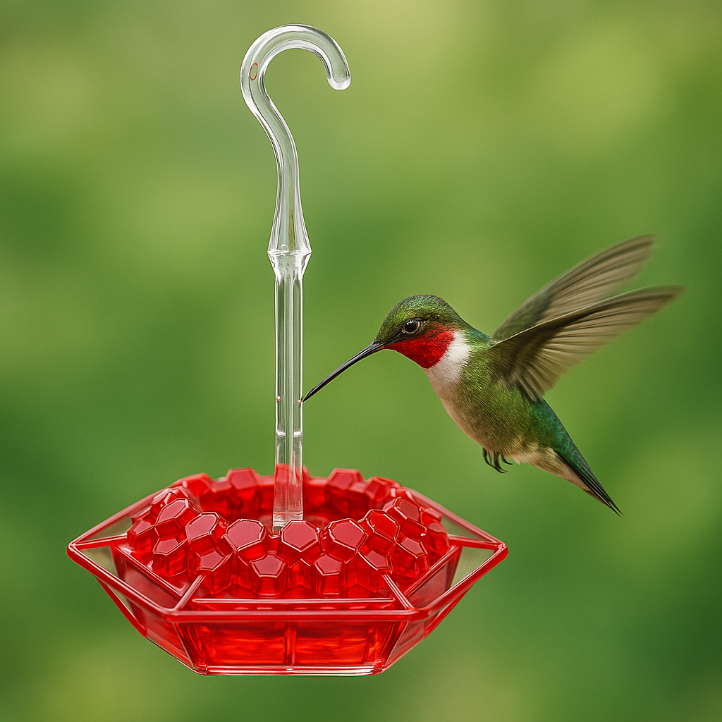 Hummingbird Feeder Red Plastic Hanging Bird Feeder