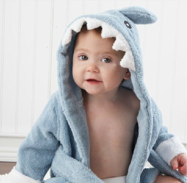 Baby Bathrobe Cotton Hooded Animal Towel