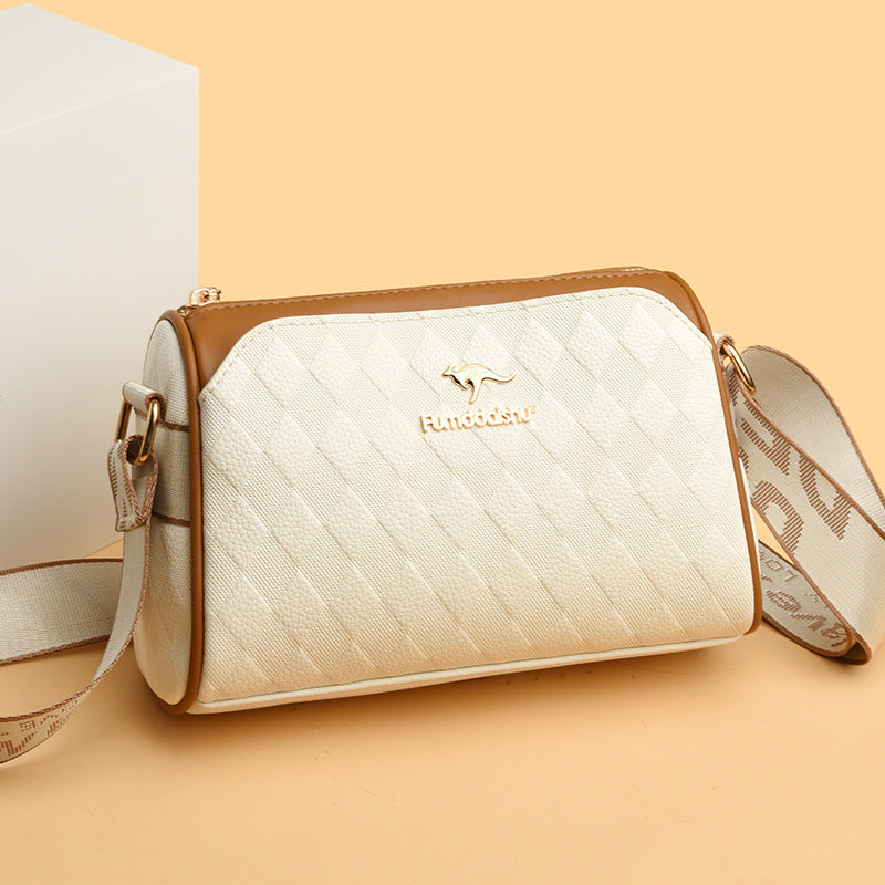 Leather Crossbody Bag with Quilted Design