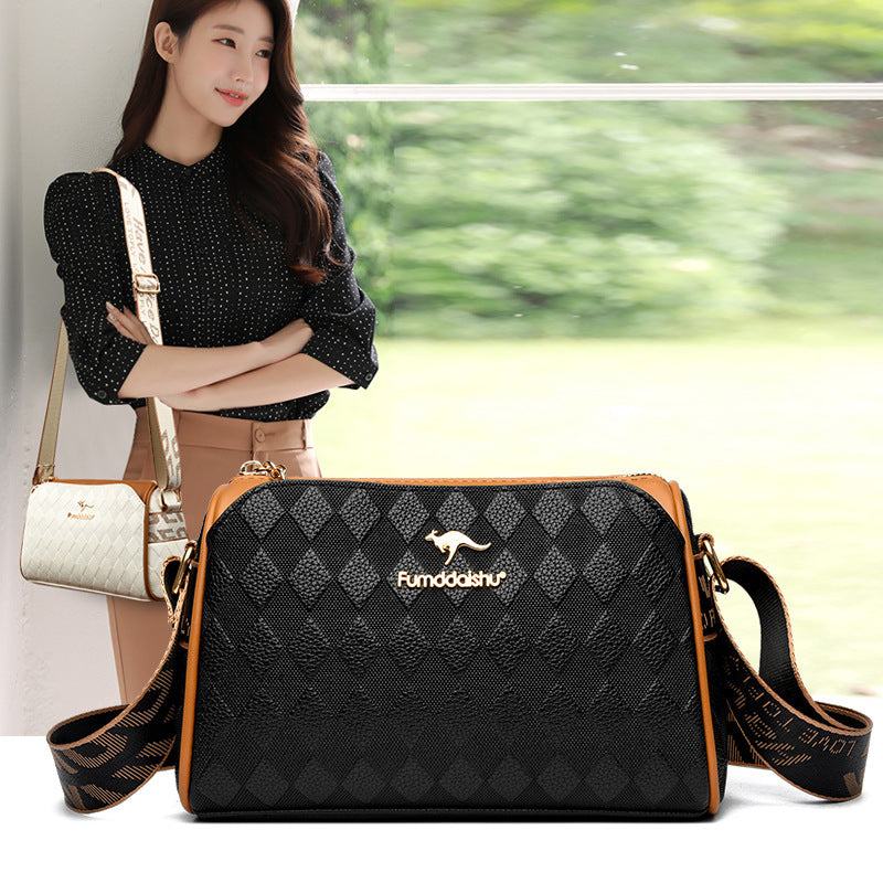 Leather Crossbody Bag with Quilted Design