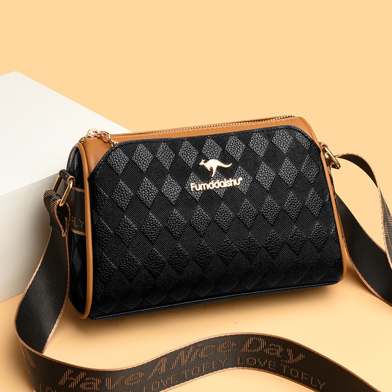 Leather Crossbody Bag with Quilted Design