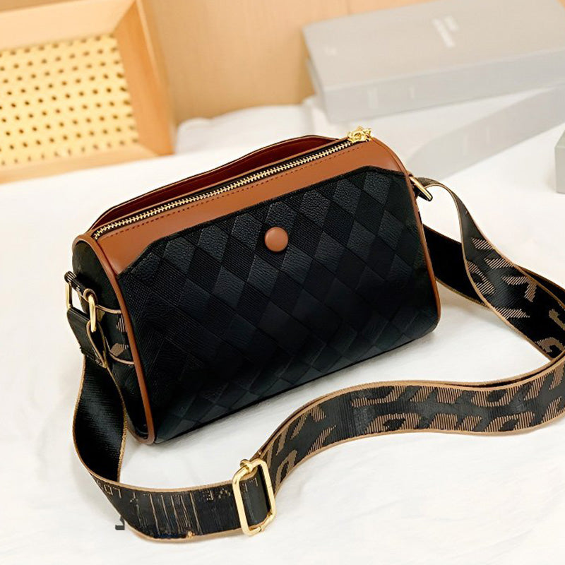 Leather Crossbody Bag with Quilted Design