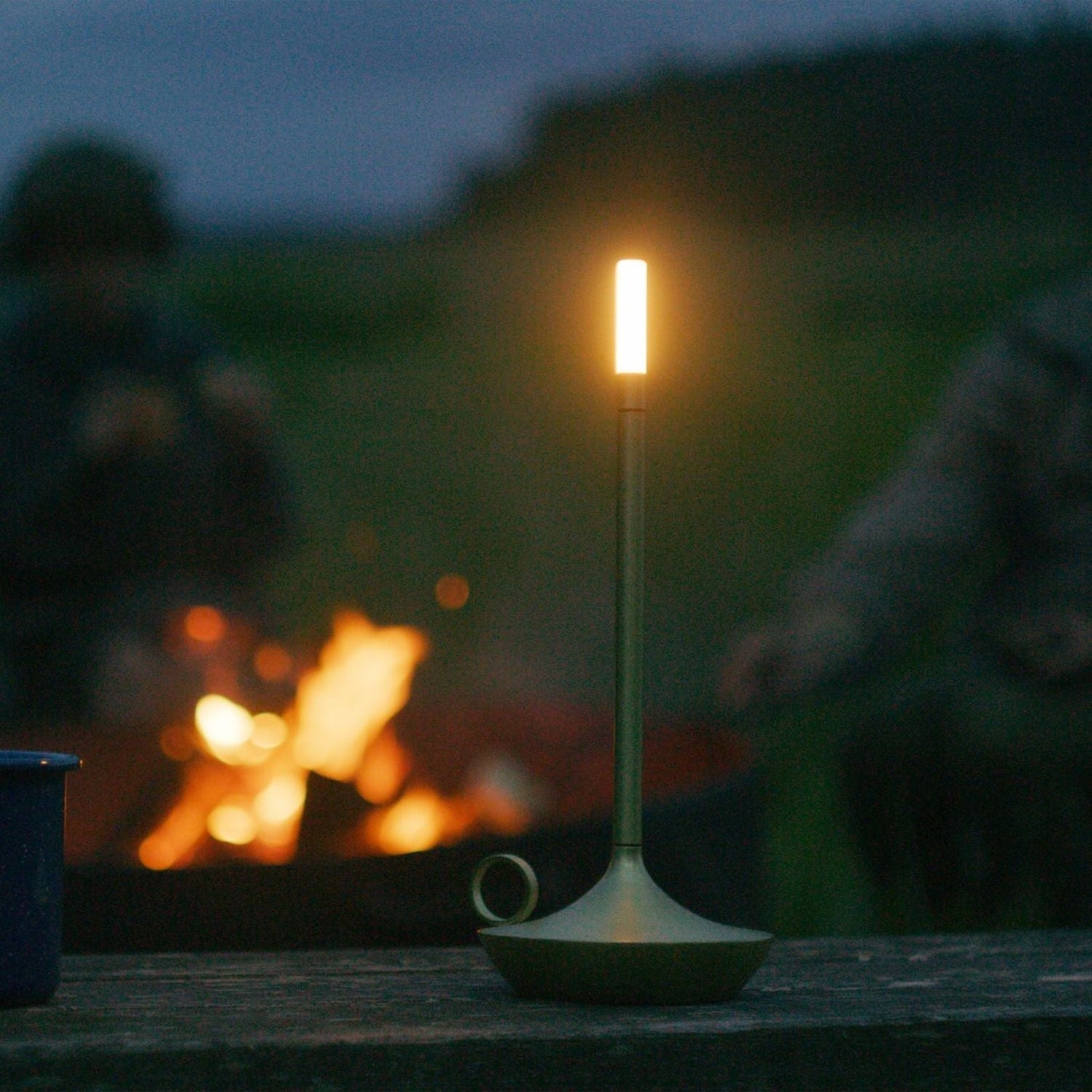 Table Lamp Brass Finish LED Rechargeable Light