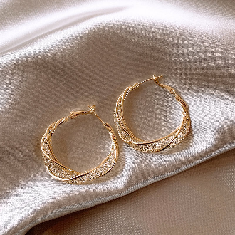 Crystal Twisted Hoope Earrings