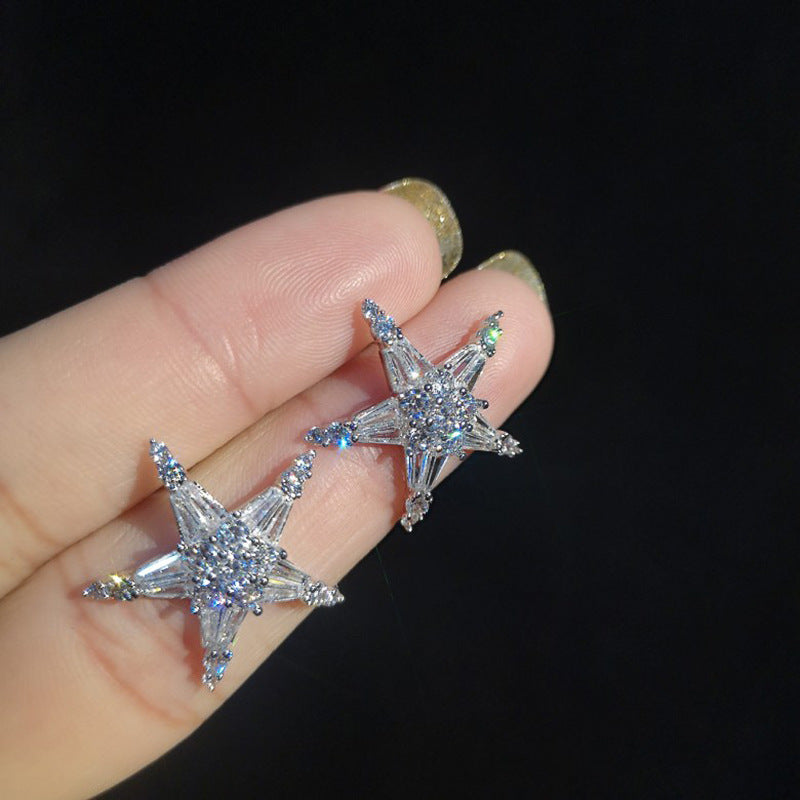 Zirconia Star Earrings/Ear Cuff
