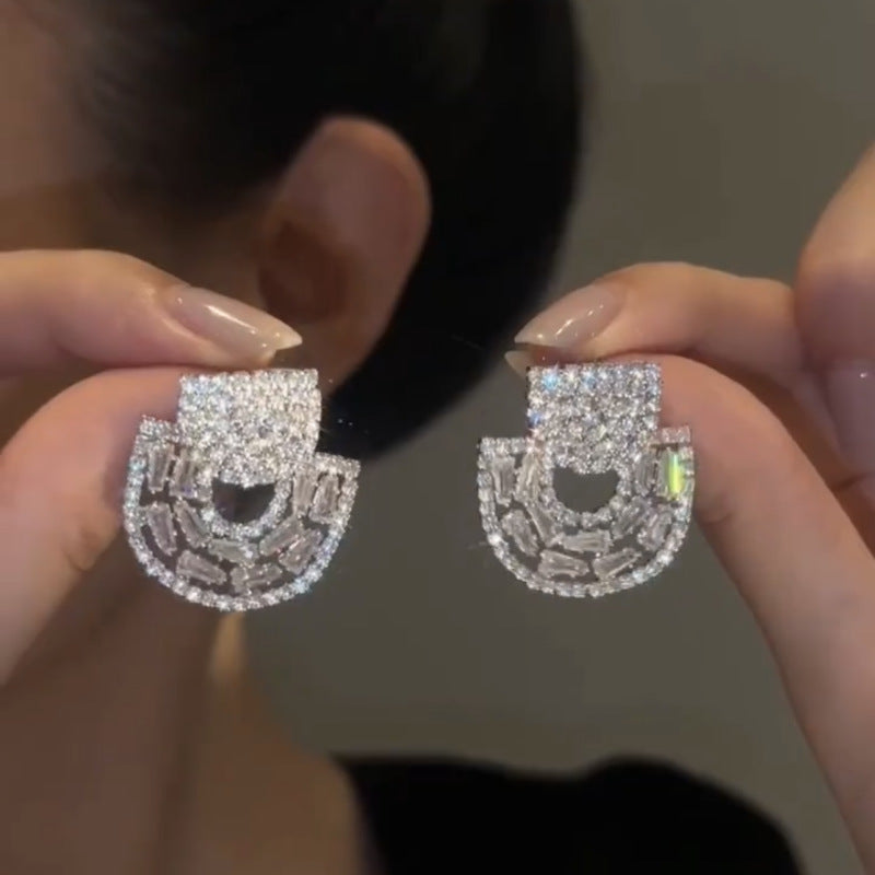 Geometric Half Circle Earrings