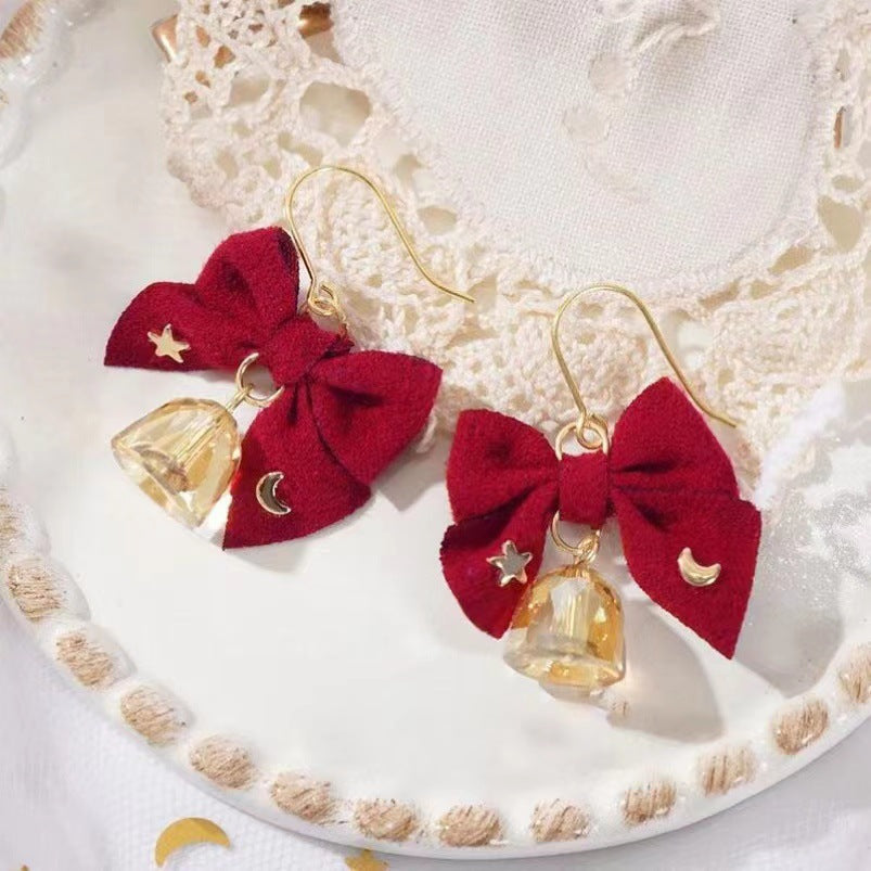 Ribbon Bell Earrings/Ear Clips