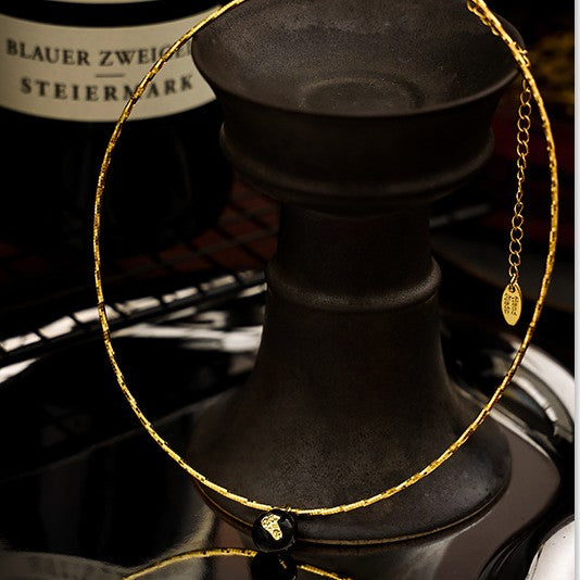 Vintage Gold Crackle Necklace