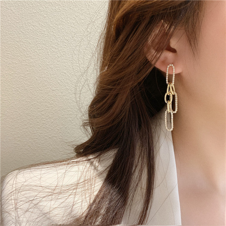 Metal Chain Tassel Earrings