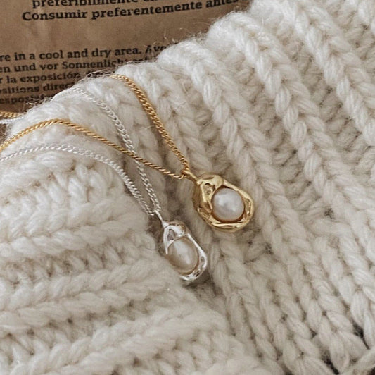 Melting Pearls 925 Sterling Silver Necklace