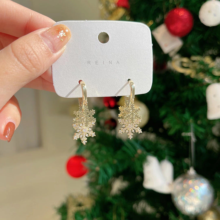 Mini Snowflake Zirconia Earrings