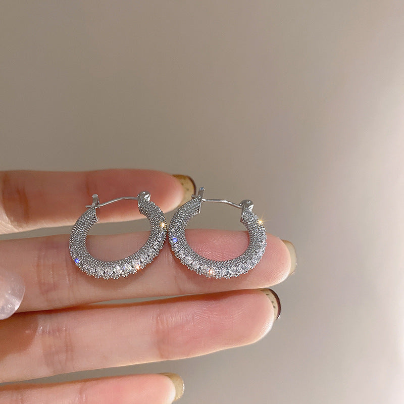 Zirconia Circle Earrings