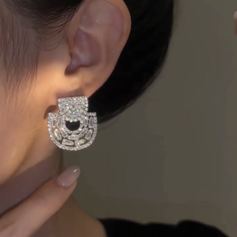 Geometric Half Circle Earrings