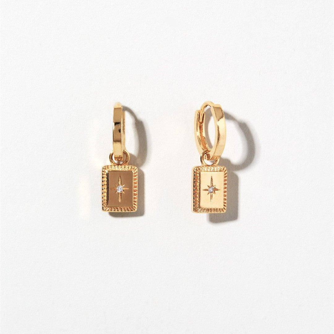 Mansard Dotted Diamond Earrings