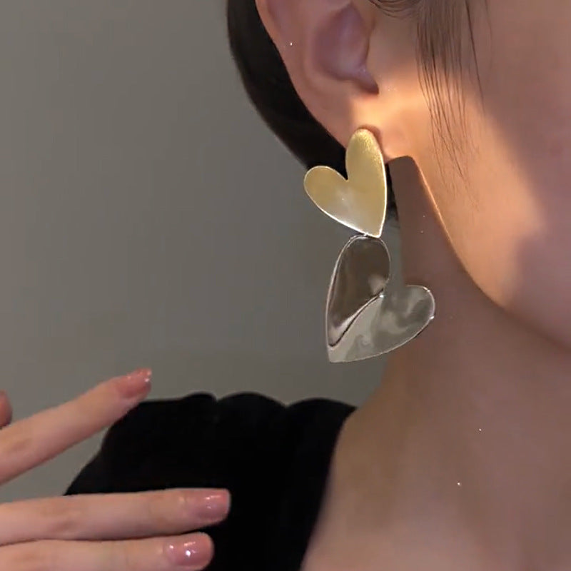 Brushed Heart Earrings