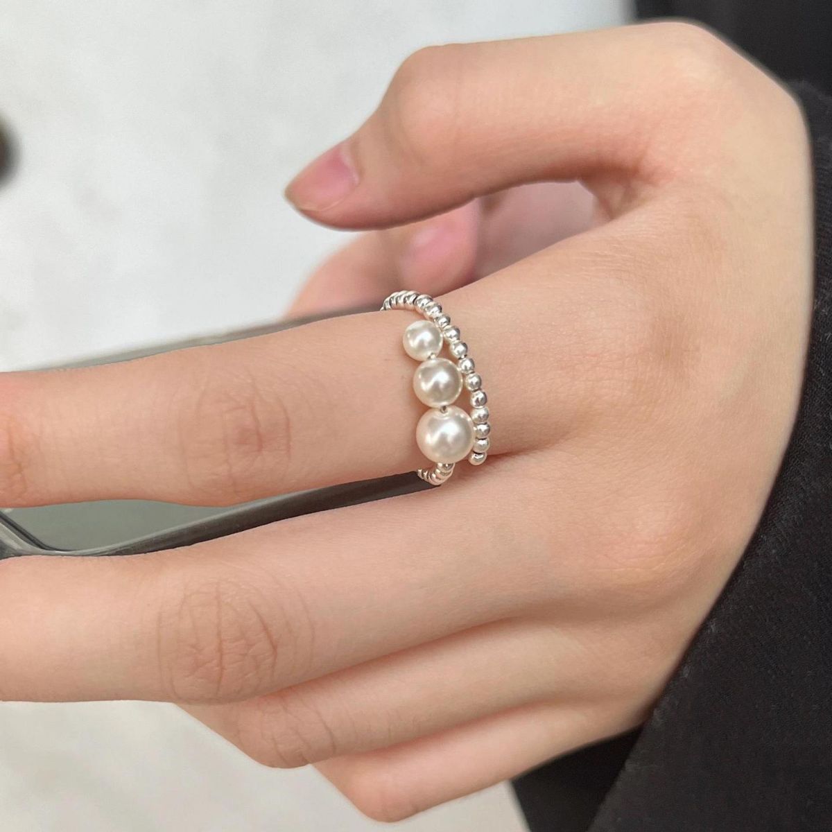 Sterling Silver Freshwater Pearl Wrap Ring