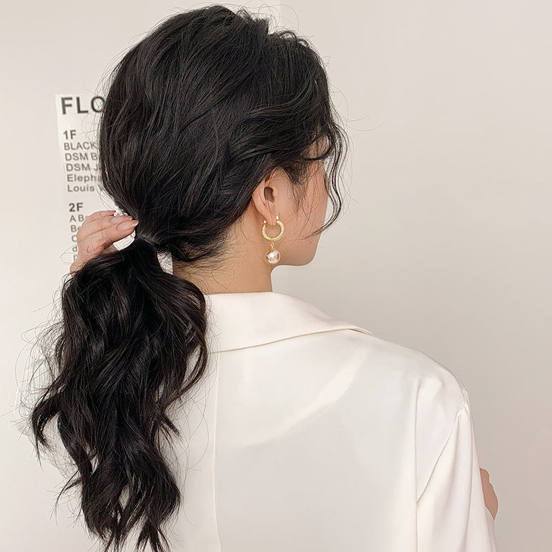 Vintage Metal Pearl Earrings