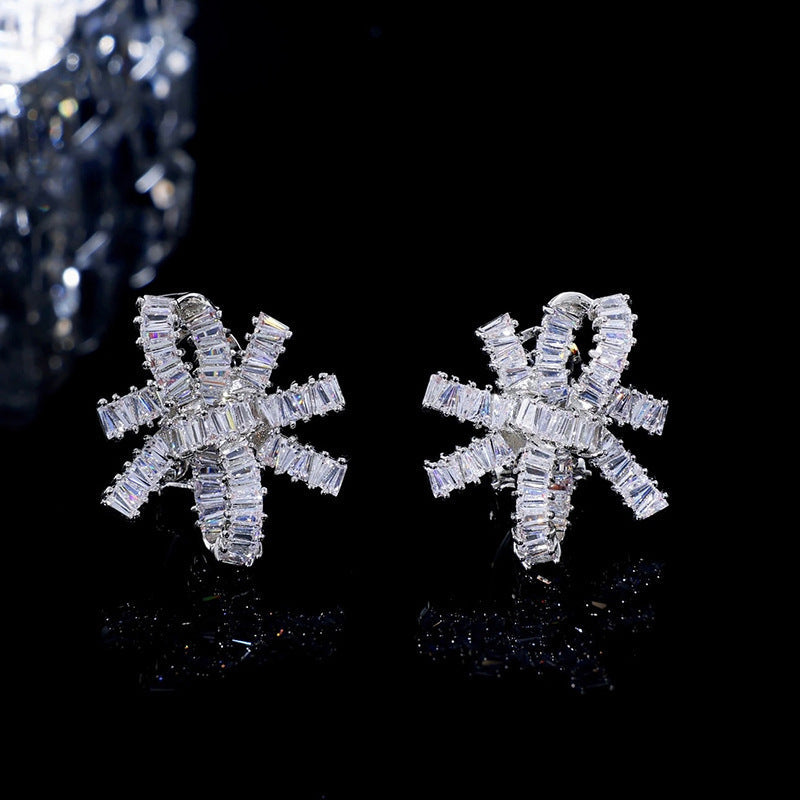 Zirconia Flower Earrings