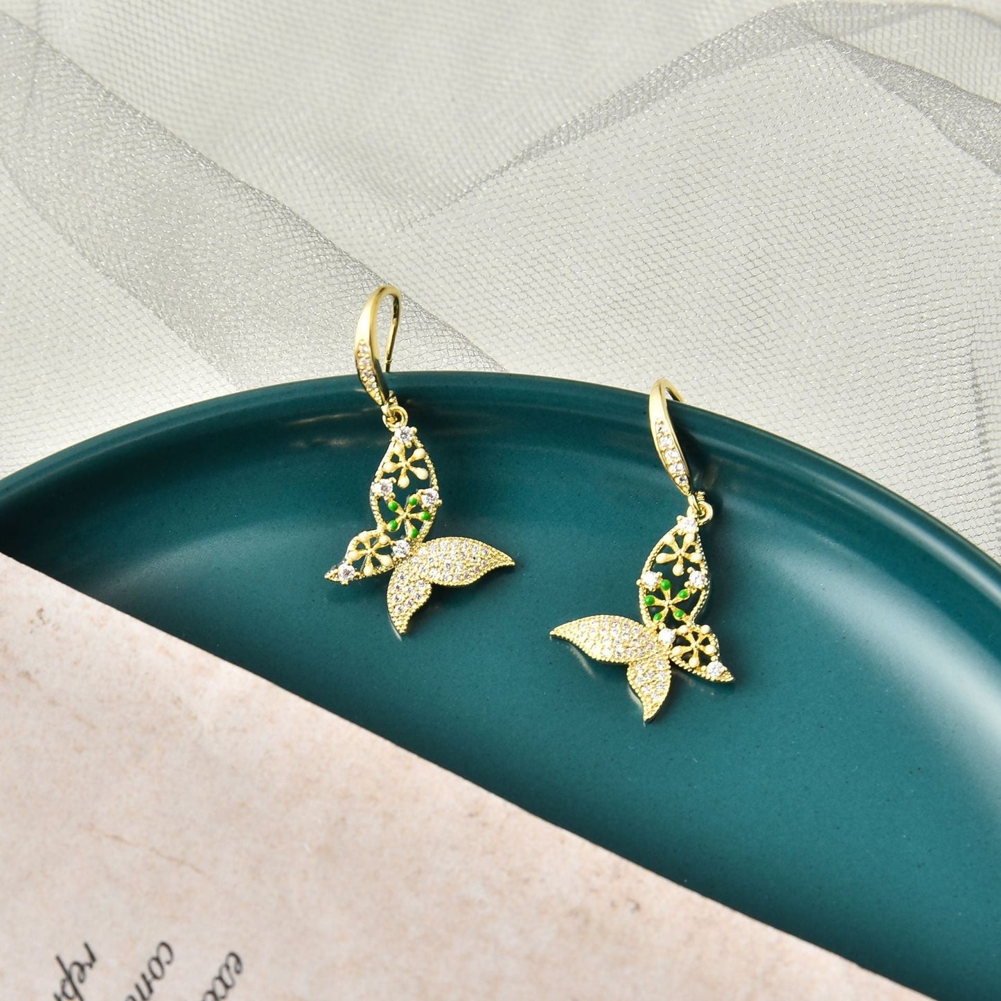 Butterfly & Flower Earrings