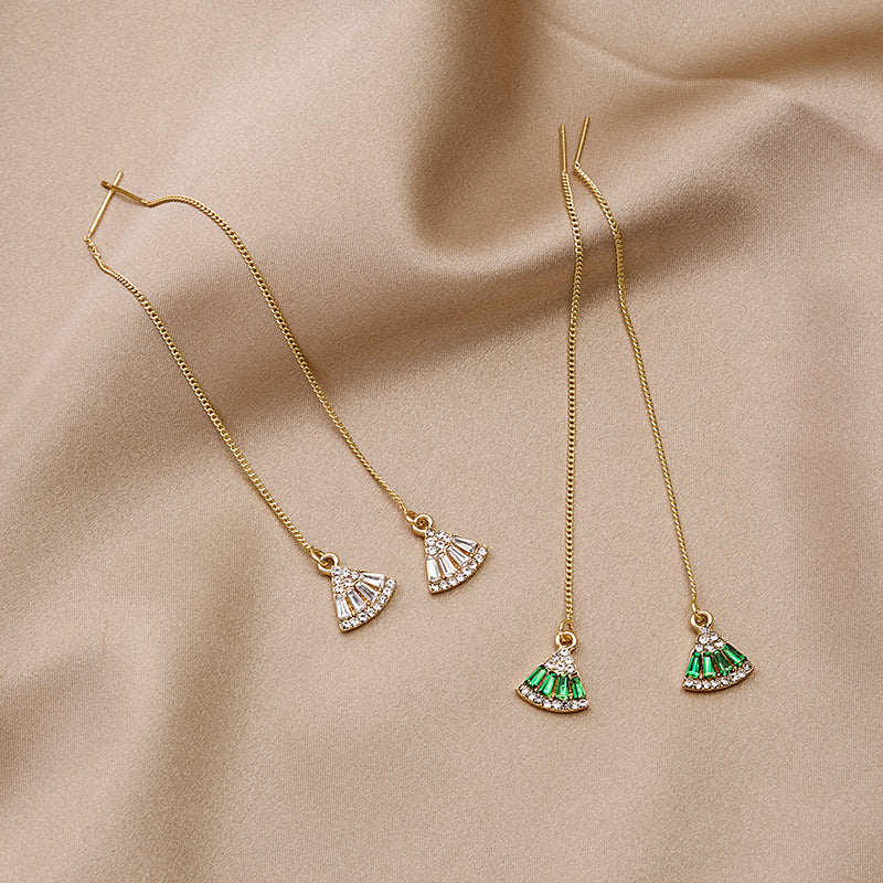 Vintage Emerald Scalloped Earrings