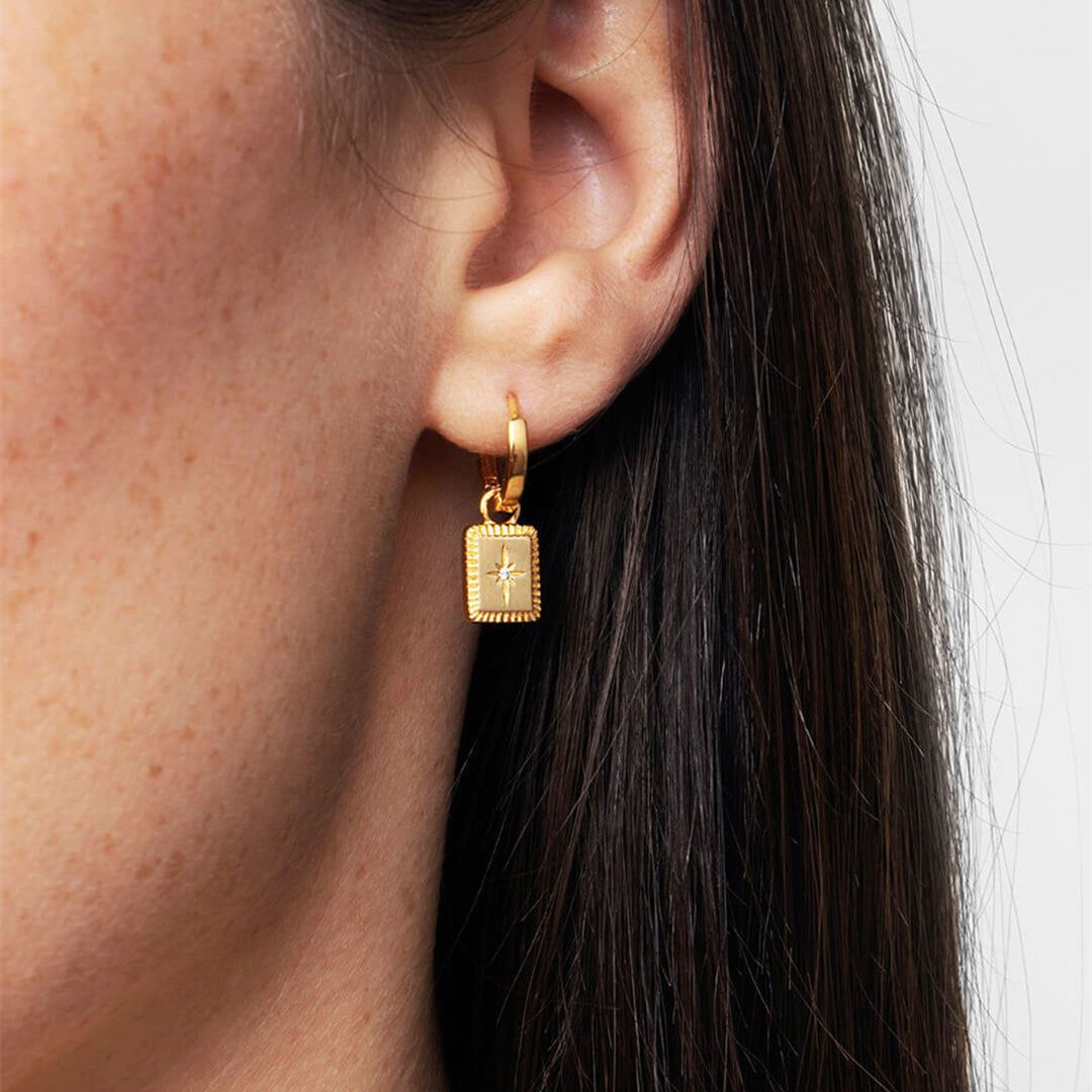 Mansard Dotted Diamond Earrings