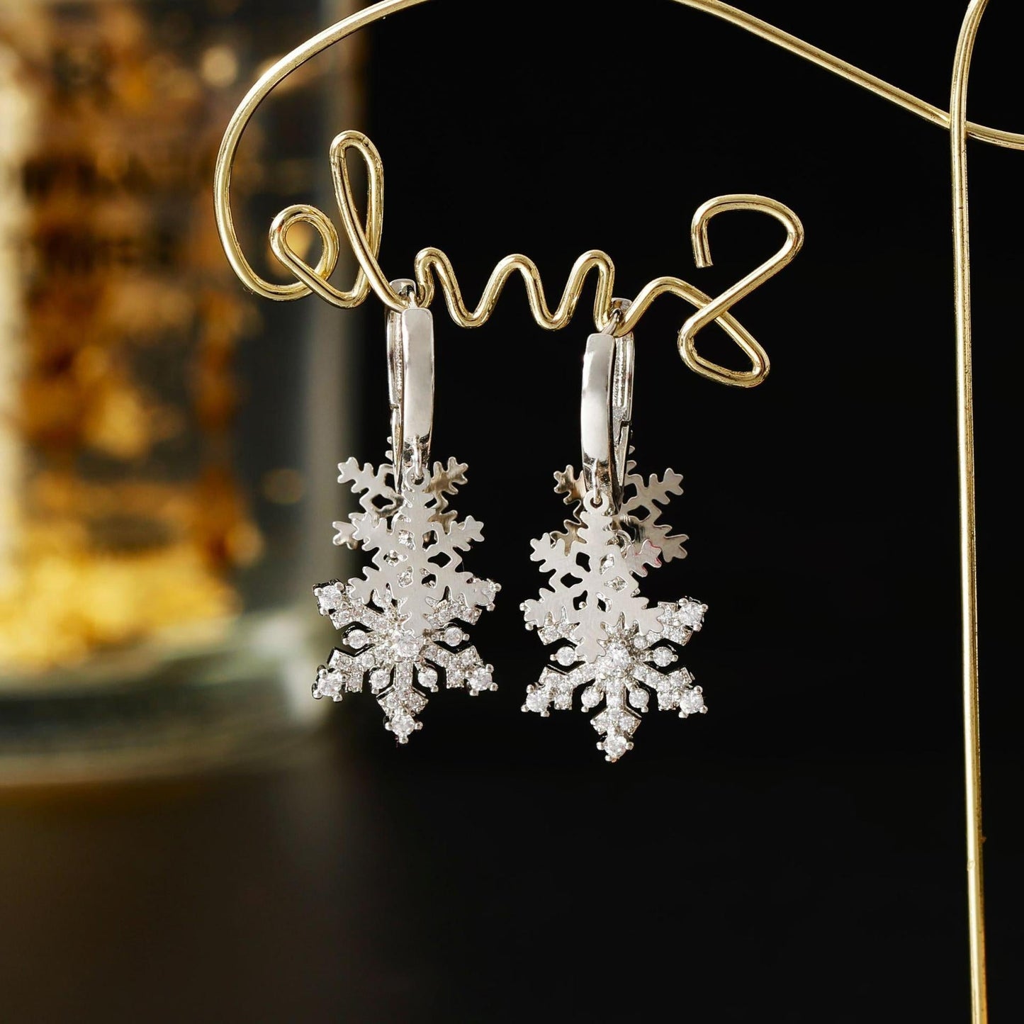 Mini Snowflake Zirconia Earrings