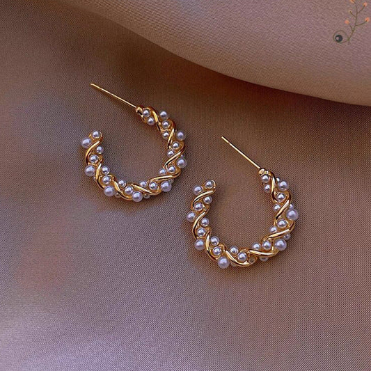 Mini Pearl Hoop Earrings
