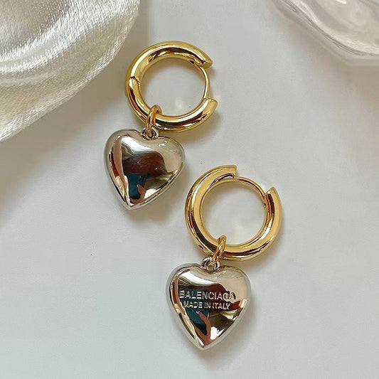 Metal Clashing Love Earrings
