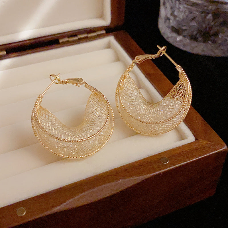 Super Shiny Metallic Mesh Earrings