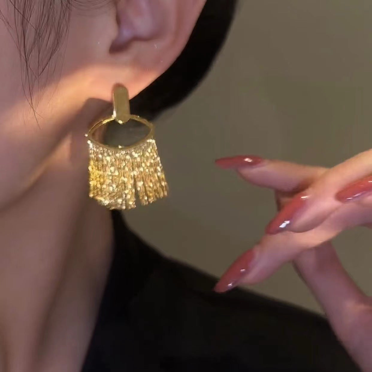 Hoop Tassel Earrings