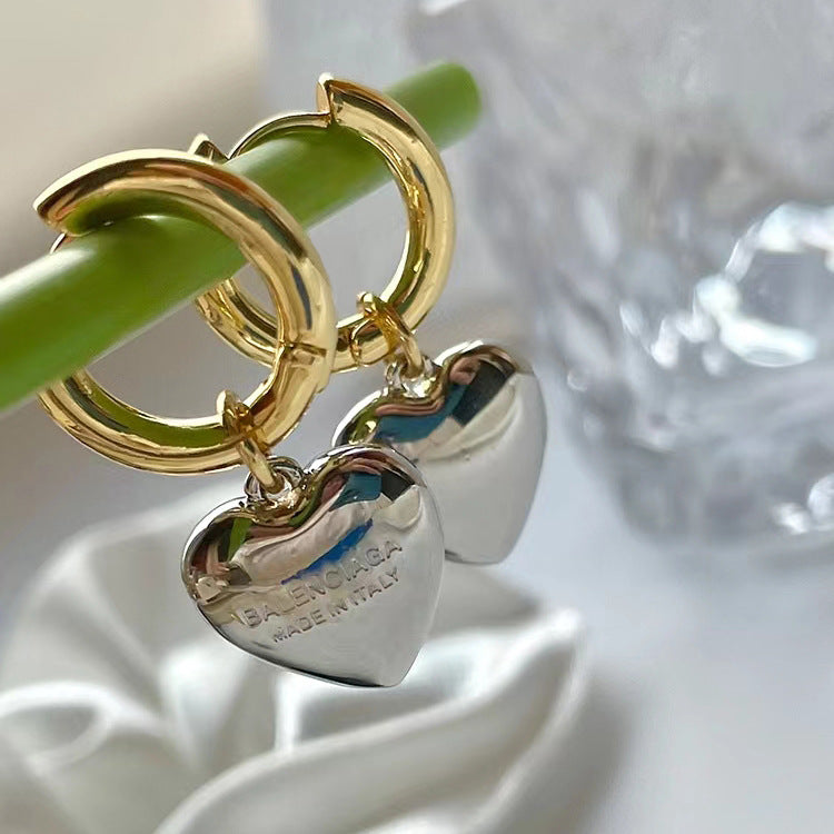 Metal Clashing Love Earrings