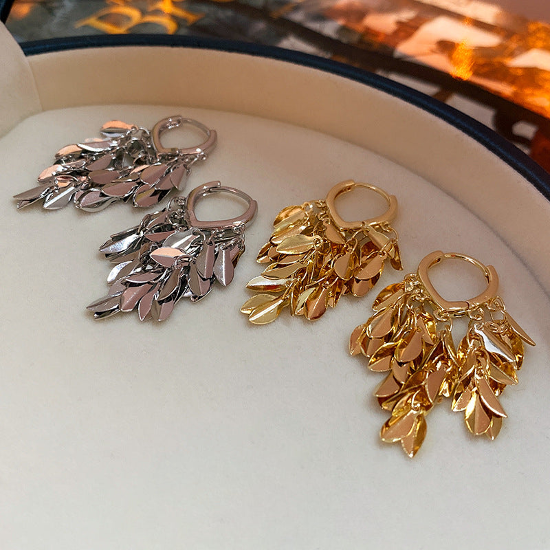 Leaf Tassel Earrings