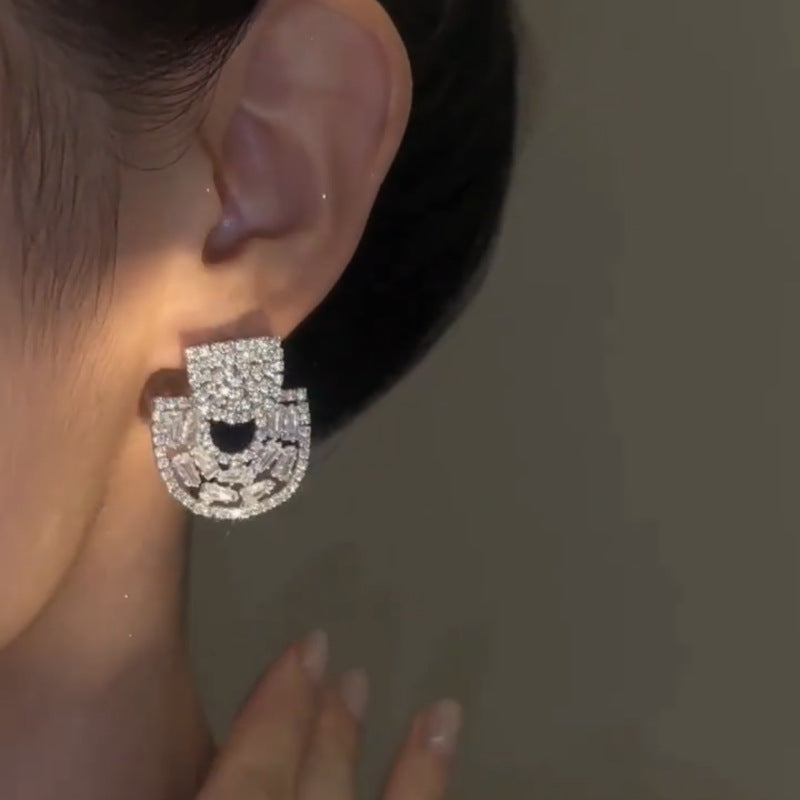 Geometric Half Circle Earrings