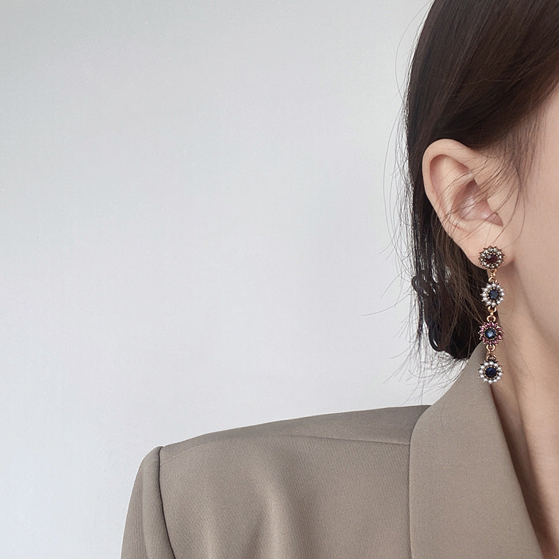 Vintage Flower Drop Earrings