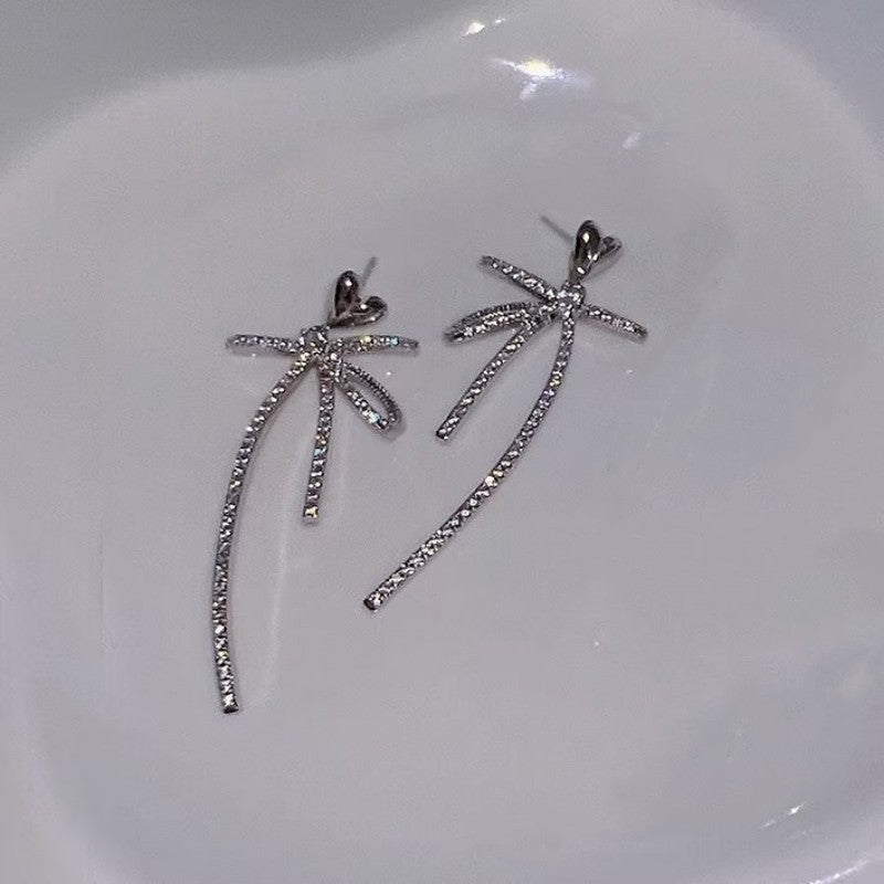 Rhinestone bow earrings