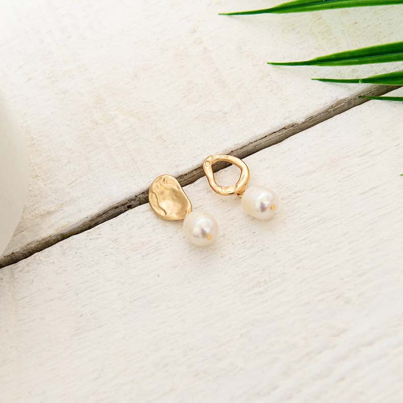 Asymmetrical Pearl Earrings