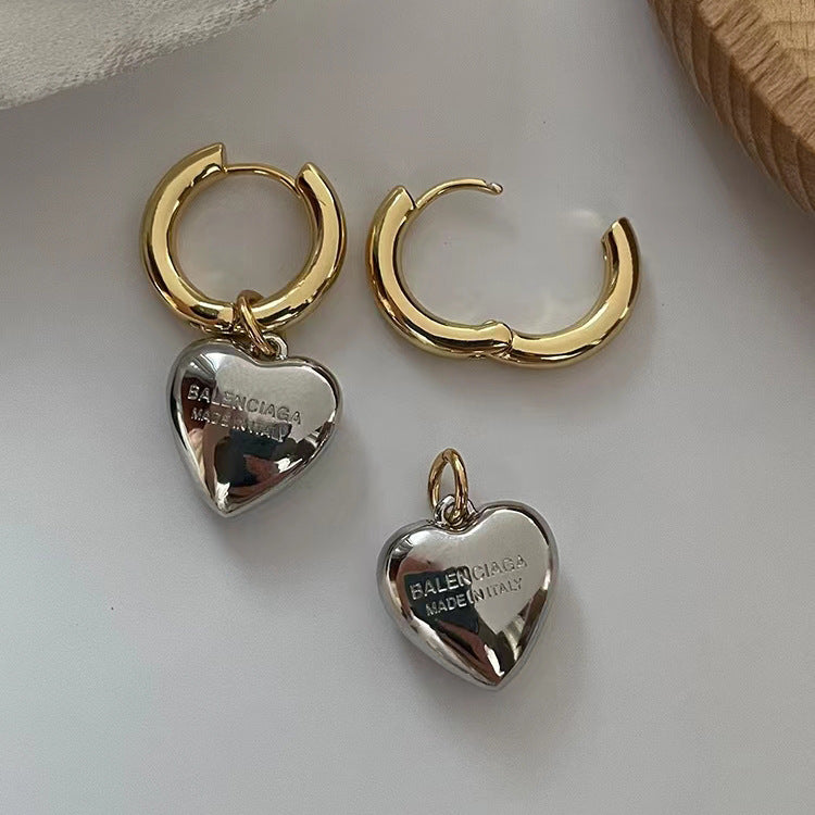 Metal Clashing Love Earrings