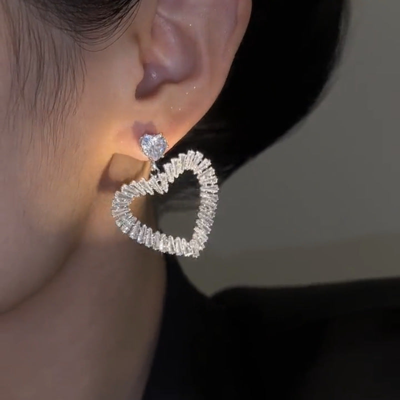 Zircon Heart Vintage Earrings