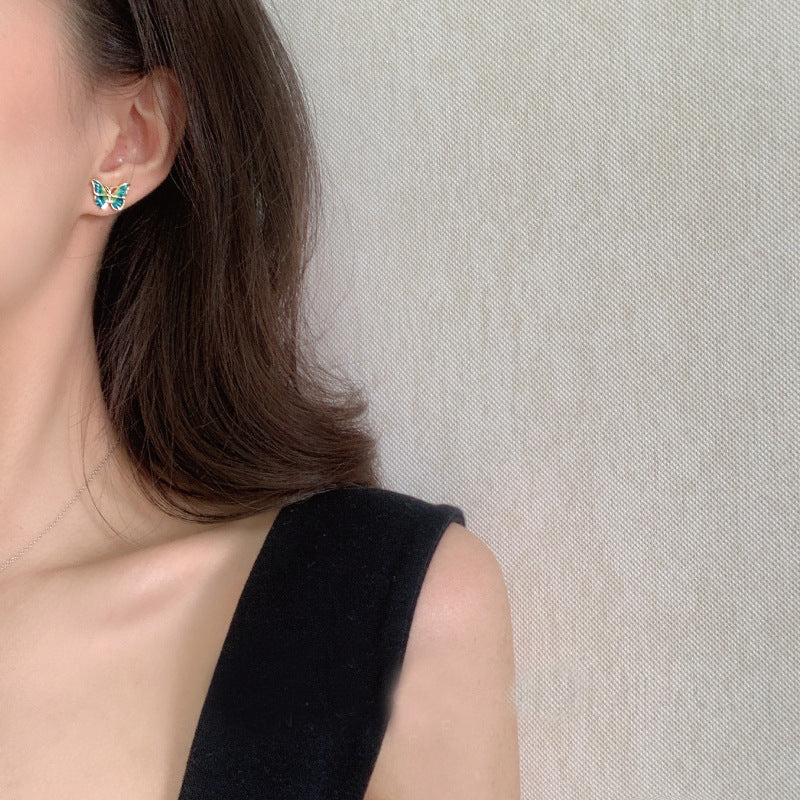 Butterfly Emerald Green Earrings