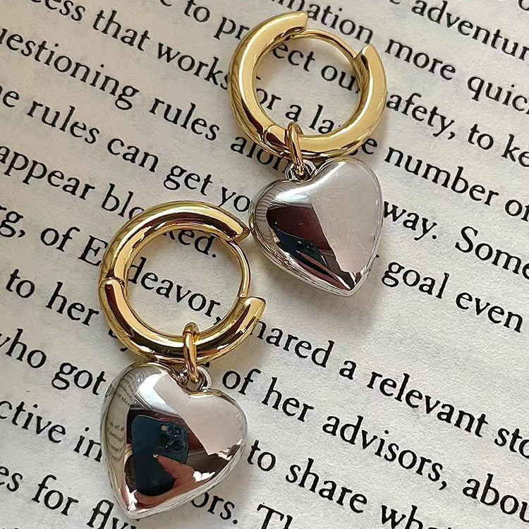 Metal Clashing Love Earrings