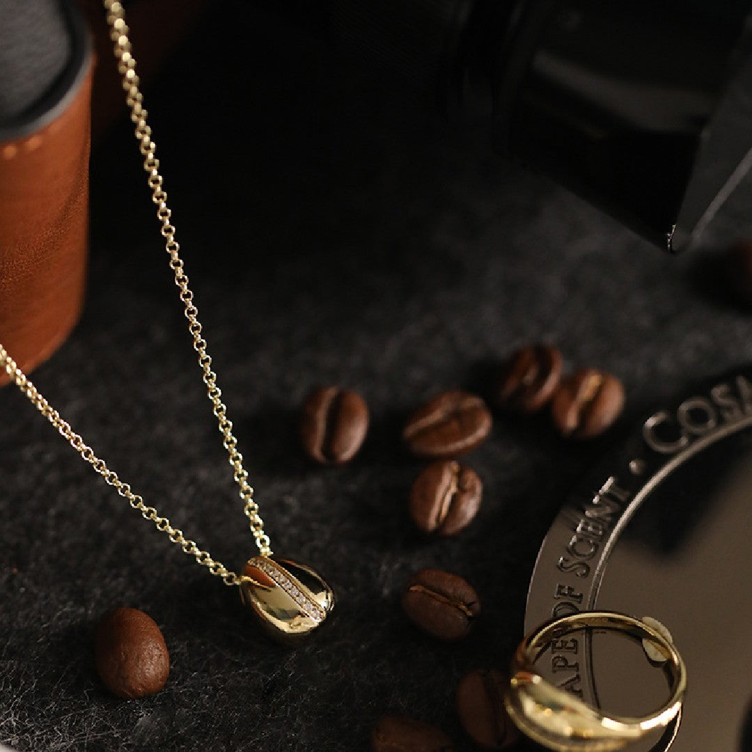 Coffee Bean Sterling Silver Necklace