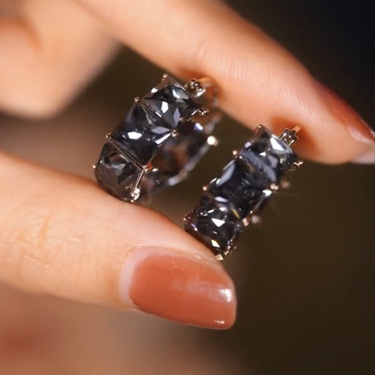 Grey Crystal Earrings