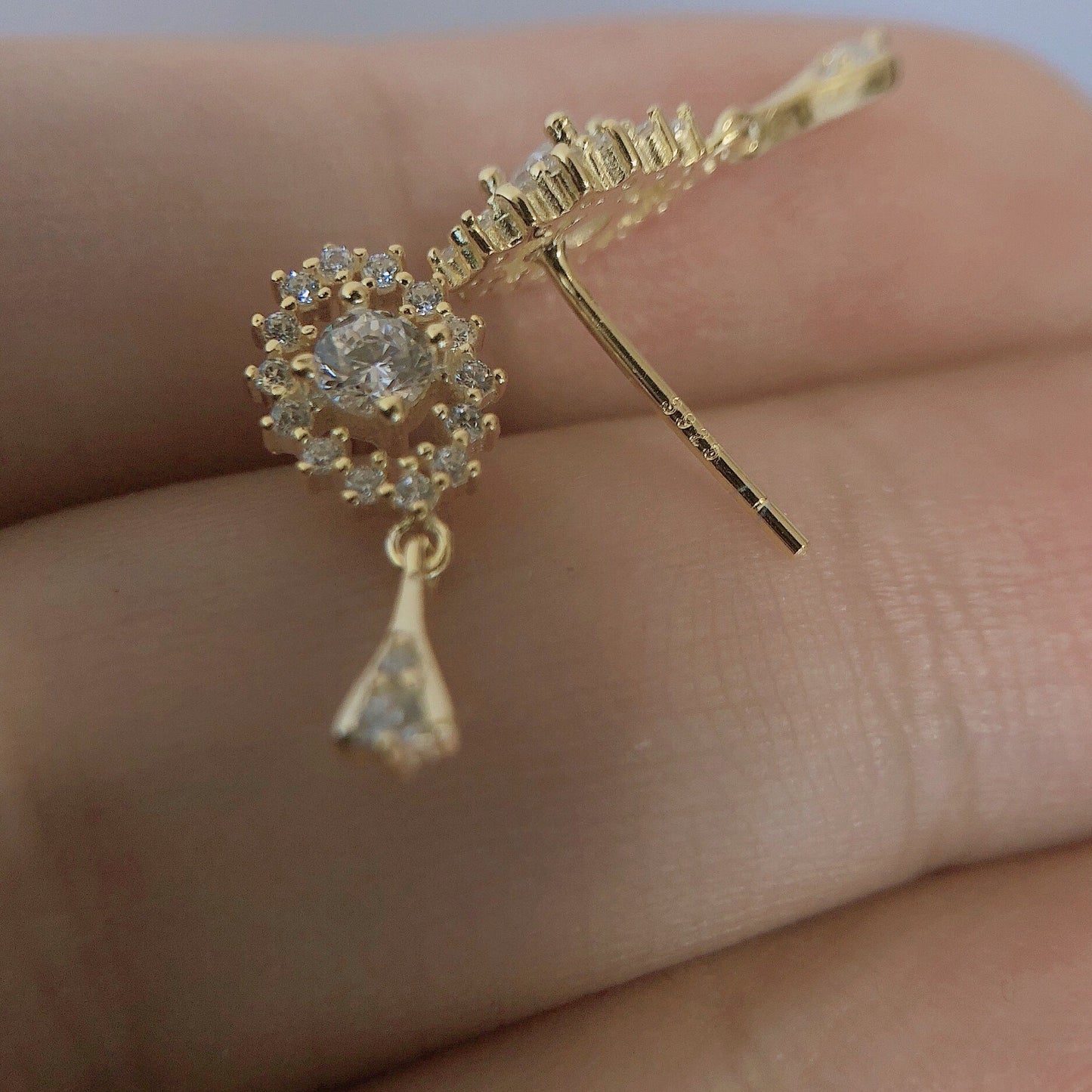 925 Sterling Silver Vintage Elegant Earrings