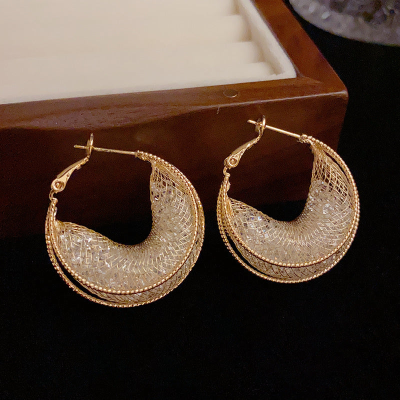 Super Shiny Metallic Mesh Earrings