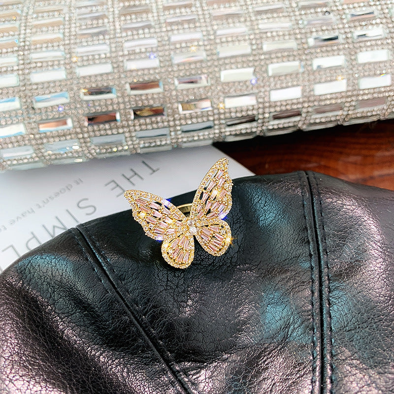 Crystal Butterfly Ring
