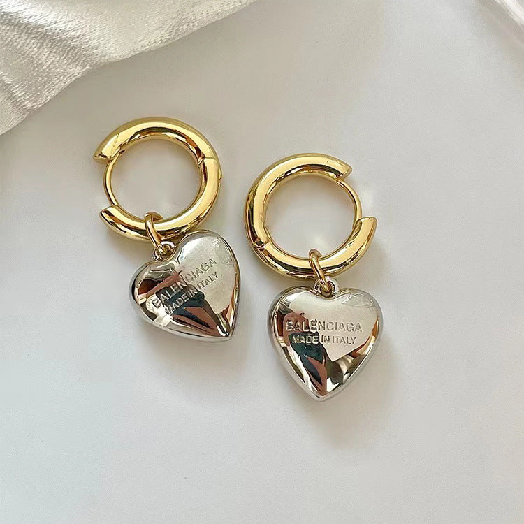 Metal Clashing Love Earrings