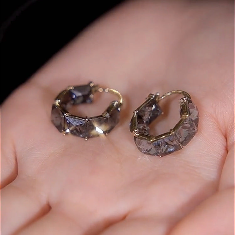 Grey Crystal Earrings
